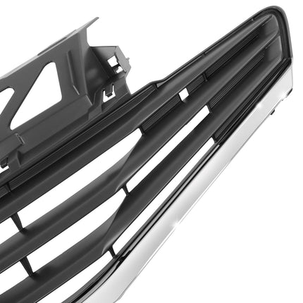 DNA MOTORING OE Style Horizontal Slats Grille Grill Compatible with 14-16 Nissan Versa, Painted Gray w/Chrome Moulding, OEM-GR-NI1200257