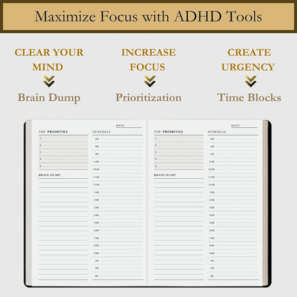 Timely Planner – Time Blocking Planner and Time Box Planner. Blank Hourly, Daily, and Monthly Schedule. 6 Month Supply, Undated. Time Management, Productivity and Focus Hack. 8.3" X 5.8" (Black)