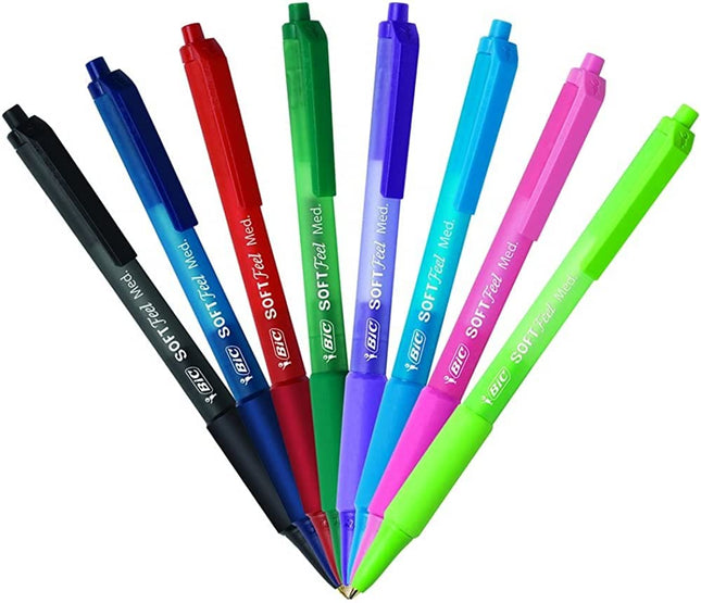 BIC Soft Feel Retractable Fashion Ball Pen, Medium