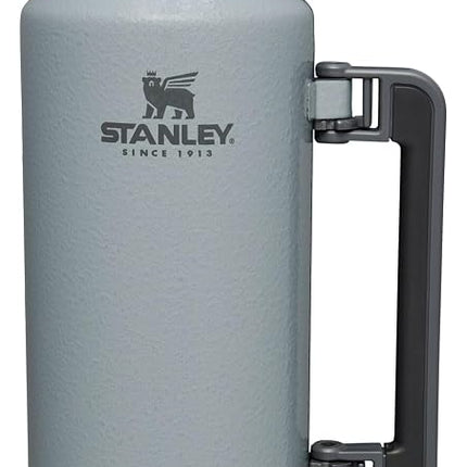 Botella Stanley Classic con Aislamiento al Vacío y Boca Ancha - Plateado Martillado - Termo de Acero Inoxidable 18/8 sin BPA para Bebidas Frías y Calientes - 2.36 L