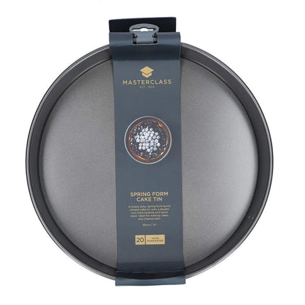 MasterClass 30 cm Springform Cake Tin for Baking with Loose Base and PFOA, Non Stick, Robust 1 mm Carbon Steel, 12 Inch Extra Large Round Pan, Grey