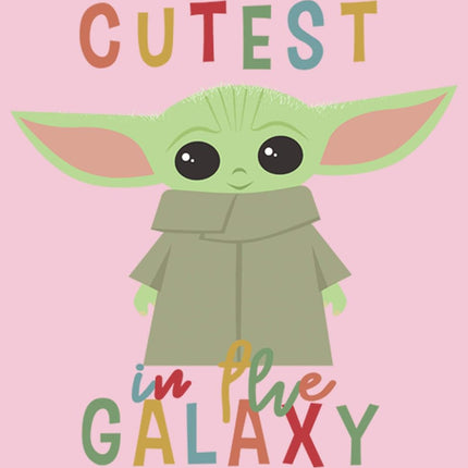 T-shirt uni à col ras du cou « Le plus mignon des enfants » Star Wars The Mandalorian pour fille, rose clair, très grand