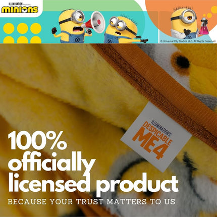 Franco Despicable Me 4 Minions Kids Bedding Super Soft Silk Touch Throw, 40 in x 50 in, (Officially Licensed Product)