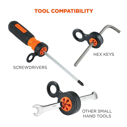 Hand Tool Attachment Slips, Easy Slide On Design, Connects to Tool Lanyards, Squids 3740, Variety Pack, 4-Pack,Black & Orange