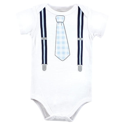 Hudson Baby Unisex Baby Cotton Bodysuits, Plaid Little Man Polo, 9-12 Months, Plaid Little Man Polo, 9-12 Months
