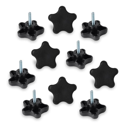 PowerTec QNB3006-P2 5-Star Stud Knob, 1/4"-20, 10 