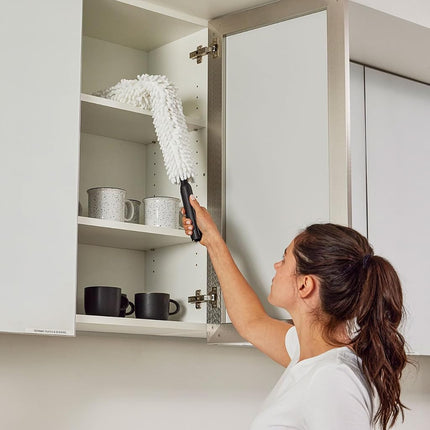 Rubbermaid Commercial Products FGQ85200WH00, Hygen Quick-Connect Flexible Dusting Wand with High Performance Microfibre - White