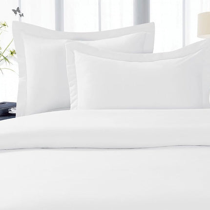 Elegant Comfort 1200RW- DVT Q White 1500 Thread Count Egyptian Quality 3 Piece Wrinkle Free and Fade Resistant Luxurious Duvet Cover Set, Full/Queen, White
