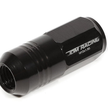 DNA MOTORING LN-ZTL-9020-15-BK 20Pcs Closed End Design M12 x 1.5 Aluminum Alloy Wheel Lug Nuts + Deep Drive Extension Adapter, 20mm OD/50mm Height (Black)