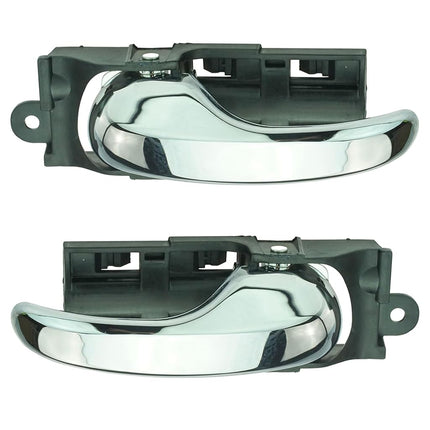 TRQ Door Handle Front Inner Inside Chrome Pair Set