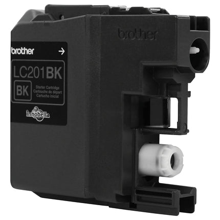 Cartucho de tinta negra Brother original de rendimiento estándar, LC201BK, tinta negra de repuesto, rendimiento de página de hasta 260 páginas, cartucho de reabastecimiento Amazon Dash, LC201BK