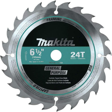 Makita T-01404 Sierra para armazón con punta de carburo, 24 dientes, 6-1/2"