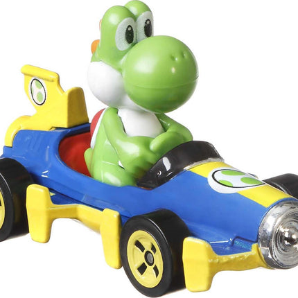 Hot Wheels Mario Kart, Lot de 4 véhicules, 4 personnages favoris des fans, Inclut 1 modèle exclusif, Cadeau de collection pour les enfants et les fans de 3 ans et plus
