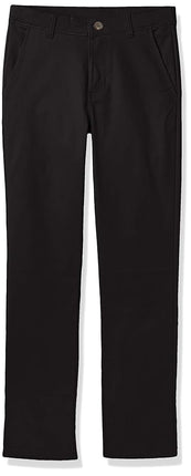 Nautica Boys' School Uniform Flat Front Pant, Black, 20