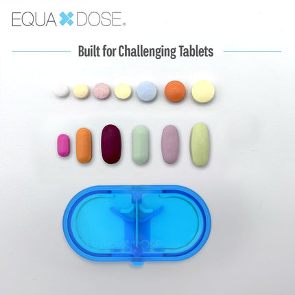 EQUADOSE The Pill Cutter V2. A New Kind of Pill Splitter with Double Stainless Steel Blades and a Centering Device. Great for Cutting Tablets for You and Your Pet.