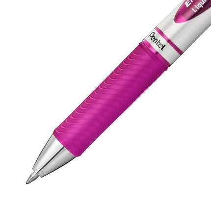 Pentel BL77-V4X EnerGel Retractable Gel Rollerball Pen with Retractable Mechanism, 0.7 mm Ball Diameter = 0.35 mm Line Width, Refillable, Pack of 12, Magenta