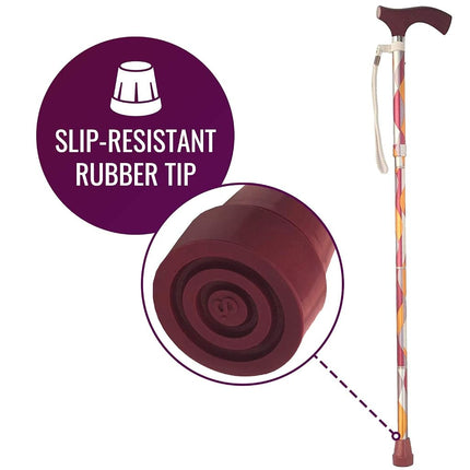 Switch Sticks Aluminum Adjustable Folding Cane and Walking Stick collapses and adjusts from 32 to 37 inches, Waves