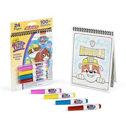 Crayola Paw Patrol Sticker Activity Pad, 12 Color & Erase Paw Patrol Coloring Pages & 100+ Stickers, Gift