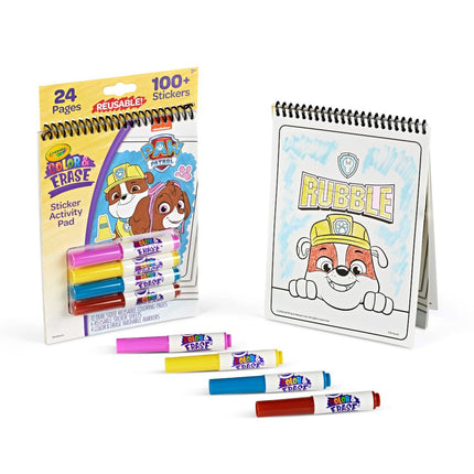 Crayola Paw Patrol Sticker Activity Pad, 12 Color & Erase Paw Patrol Coloring Pages & 100+ Stickers, Gift