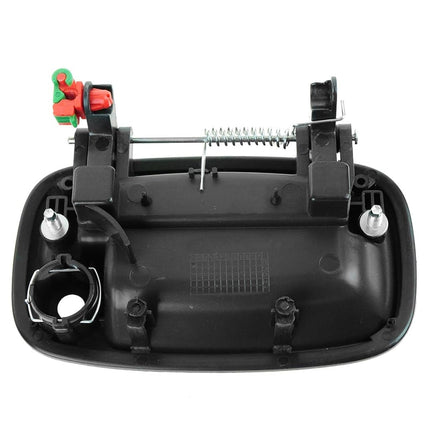TRQ Door Handle Outside with Keyhole Smooth Black Compatible with 95-02 Kia Sportage