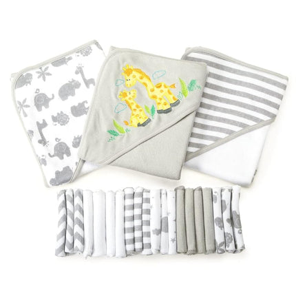 Spasilk Bath Hooded Towels & Washcloths Set for Ba