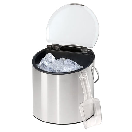 OGGI Cubitera para Vino y Hielo - Cubitera con Tapa y Cuchara para Hielo, Enfriador de Vino, Enfriador de Vino de Mesa con Capacidad para 2 Botellas, el Juego de Bar es un Gran Complemento para el Carrito de Bar o los Accesorios de Bar en Casa, 4 Cuartos