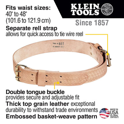 KLEIN TOOLS 5420L Ironworker's Heavy-Duty Tie-Wire Belt, Large Brown