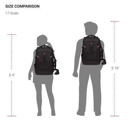 SwissGear Hybrid, Black, 21.5-Inch, Hybrid Travel Laptop Backpack