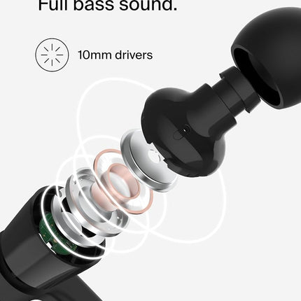 Belkin SoundForm Wired Earbuds with USB-C Connector, Black - In-Ear Earphones with Microphone - Headphones for iPhone 16, iPad Mini, Galaxy S24, Android, and More with USB-C Connector