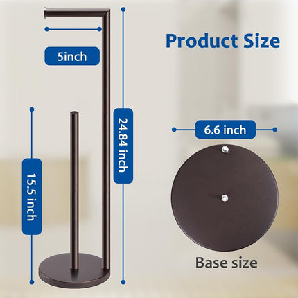 Toilet Paper Holder Stand,Toilet Paper Holder Free Standing,Bronze Toilet Paper Roll Holder for 4 Rolls,Toilet Paper Stand