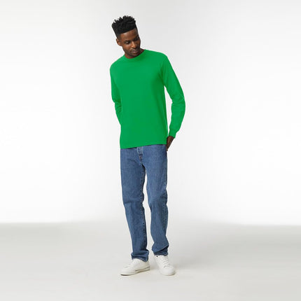 Gildan Men's Ultra Cotton Long Sleeve T-Shirt, Style G2400, Multipack, Irish Green (3-Pack), L (Pack of 3)