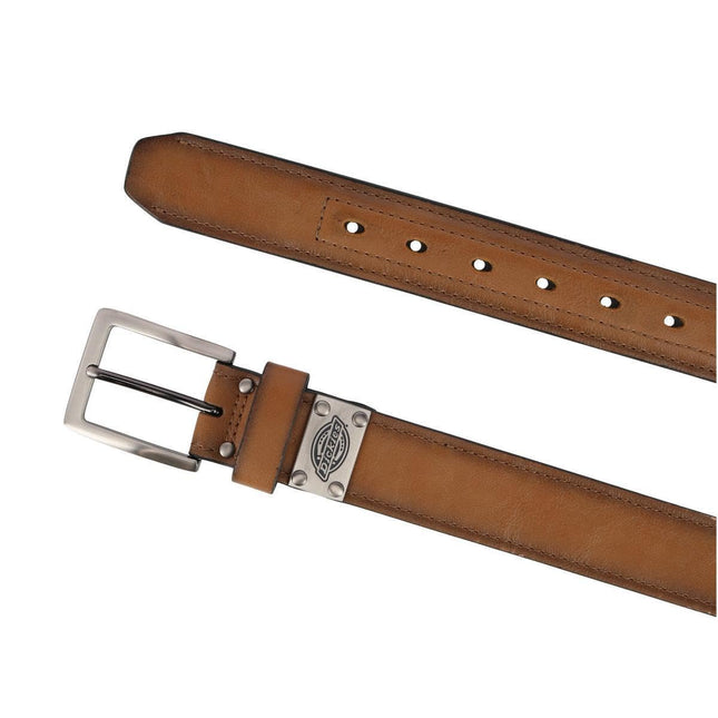 Cinturón de trabajo Dickies de cuero reforzado de 1 1/2 pulgada para hombre, pequeño, marrón