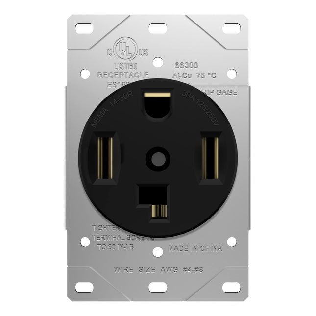 ENERLITES 66300-BK 30 Amp Dryer Receptacle Outlet,