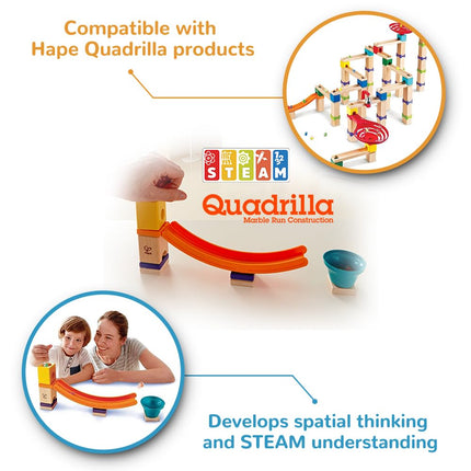 Hape E6023 Quadrilla Mega Skatepark, Wooden Marble Run Accessories - Educational Construction Toys for 4 Years and Up