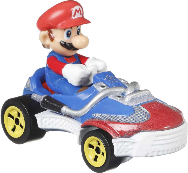 Hot Wheels Mario Kart Vehicle 4-Pack, Set of 4 Fan-Favorite Characters Includes 1 Exclusive Model, Collectible Gift for Kids & Fans Ages 3 Years Old & Up