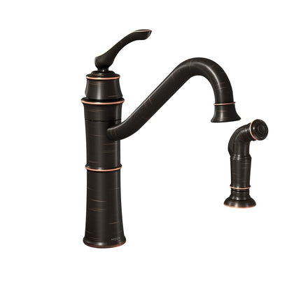 Grifo de cocina Moen 87999BRB, 120 V, bronce mediterráneo, 6.00 x 6.00 x 4.00 pulgadas