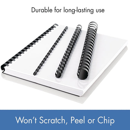 Mead CombBind Binding Spines/Spirals/Coils/Combs, 1", 200 Sheet Capacity, Black, 125 Pack (4000137)