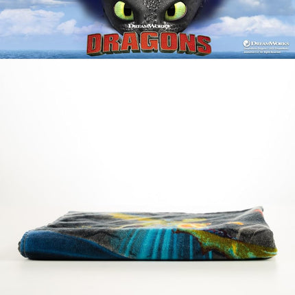 Franco Comment entraîner votre dragon Krokmou serviette de bain/piscine/plage super douce en coton pour enfants, 58 po x 28 po (produit sous licence officielle)