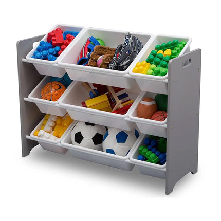 Delta Children My Size 9 Bin Plastic Toy Organizer, Grey