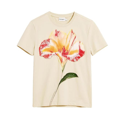 Desigual Women's Collection Short Sleeve T-Shirt, Off White, XS