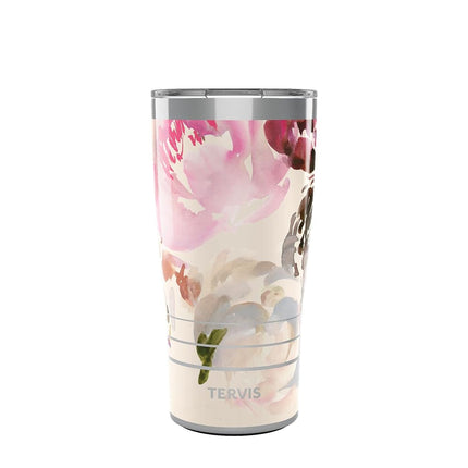 Tervis Traveler Kelly Ventura Colección Floral Vaso Térmico Aislado de Triple Pared, Mantiene Bebidas Frías y Calientes, 20 oz - Acero Inoxidable, Posy