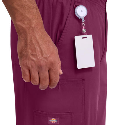 Dickies Men's Pull-On Pant with 7 Pockets Elastic Waistband with Button Closure 81006, Wine, XX-Large Big Tall
