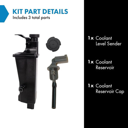 TRQ Radiator Coolant Overflow Tank Bottle Reservoir w/Level Sensor & Cap Compatible with BMW