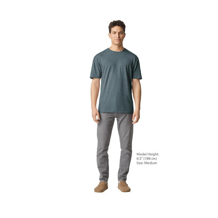 Gildan Men's Fitted Cotton T-Shirt, 2-Pack, Dark Heather, Large