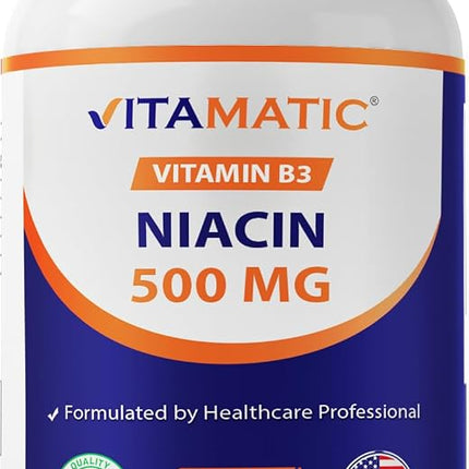 Vitamatic Niacin (Vitamin B3) 500mg, Sustained Rel