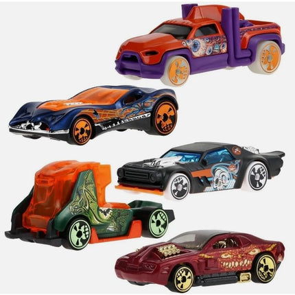 Hot Wheels 2025 Fall Halloween Mix Diecast Cars Set, 1:64 Scale, 5 Pack Collection