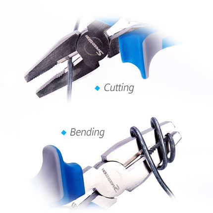 SPEEDWOX Micro Linemans Pliers Mini Combination Pliers 5 inch Small Wire Cutters for Jewelry Making Precision Fine Pliers Serrated Jaw Craft Hand Tools with Spring Chrome Vanadium Steel