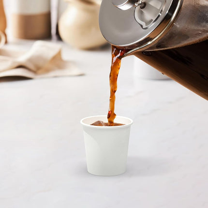 Dealusy 100 Count Paper Cups 4 oz, Leak-Free Food Safe 4oz Cups, Paper Coffee Cups, Hot Cups, Disposable Small Paper Cups