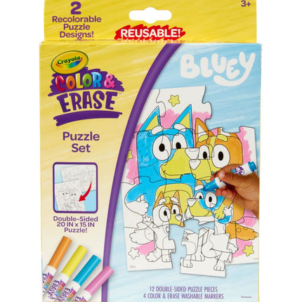 Crayola Color & Erase Bluey Puzzle Set, 12 Color i