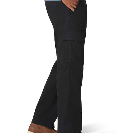 Wrangler Men's Jeans Cargo Pant, Relaxed Fit, Straight Leg, Black, 34W / 32L